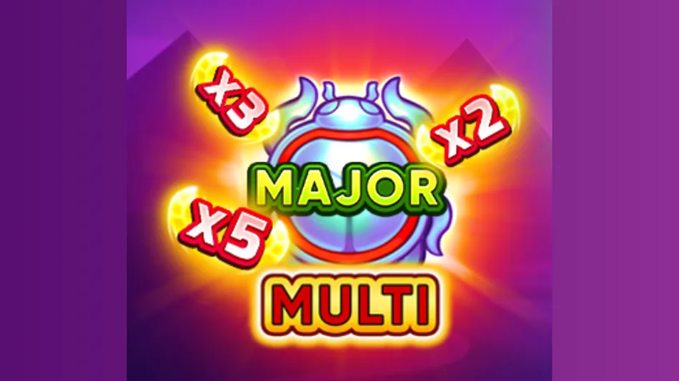 4 Egypt Scarabs Multiplier Feature applying a red multiplier to a Bonus symbol